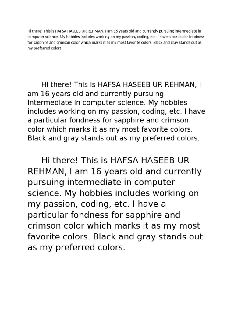 Hafsa Haseeb: 16-Year-Old Coder | PDF