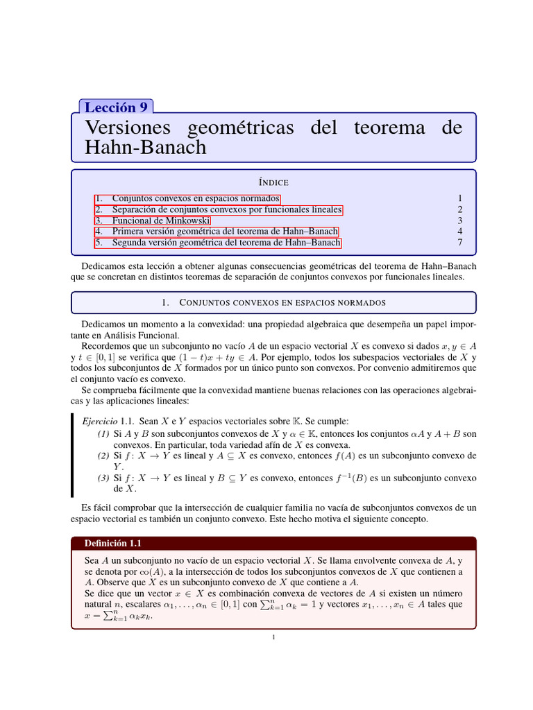 Lección 09Versiones Geométricas Del Teorema de HahnBanach PDF