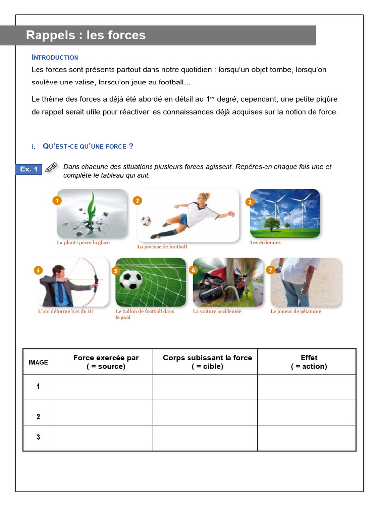 Qu'estce qu'une force ? PDF Masse Poids — free download