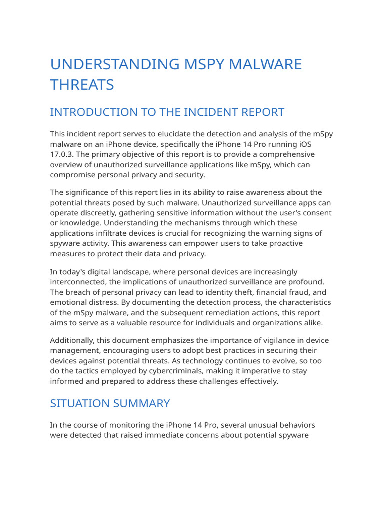 Understanding Mspy Malware Threats | PDF | Malware | Security