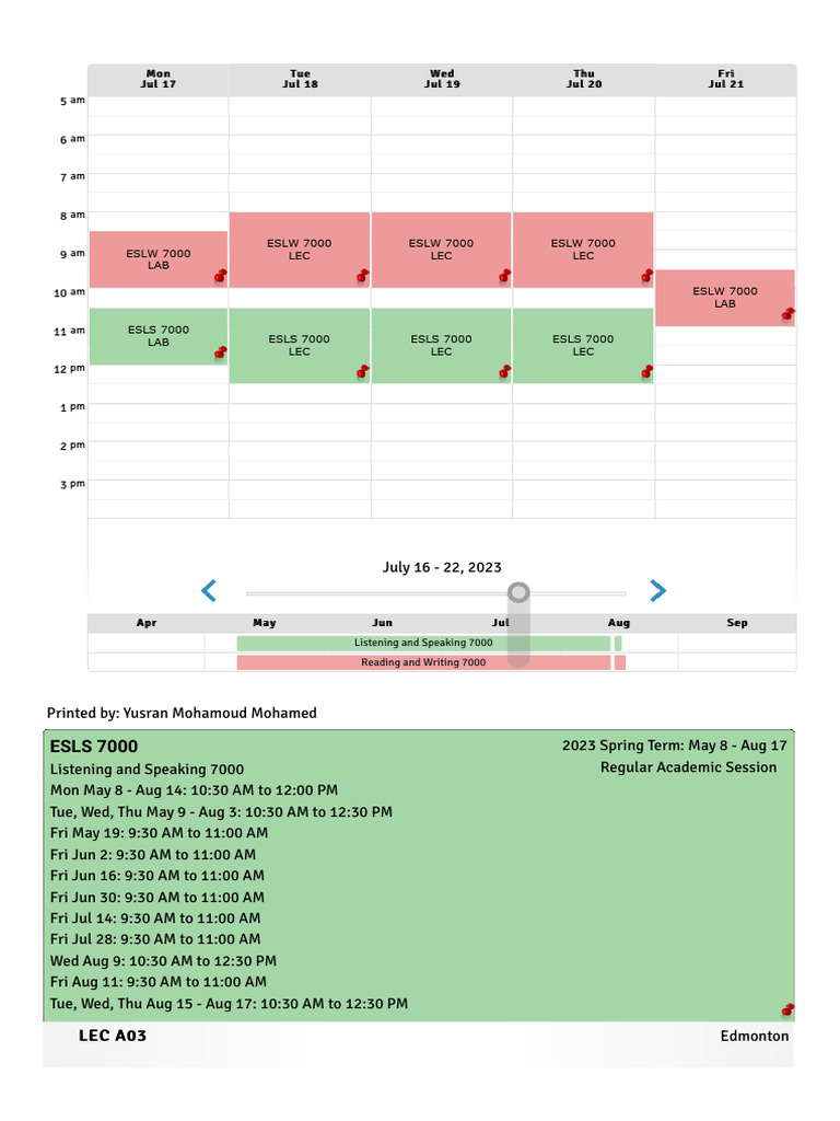 Norquest schedule builder pdf
