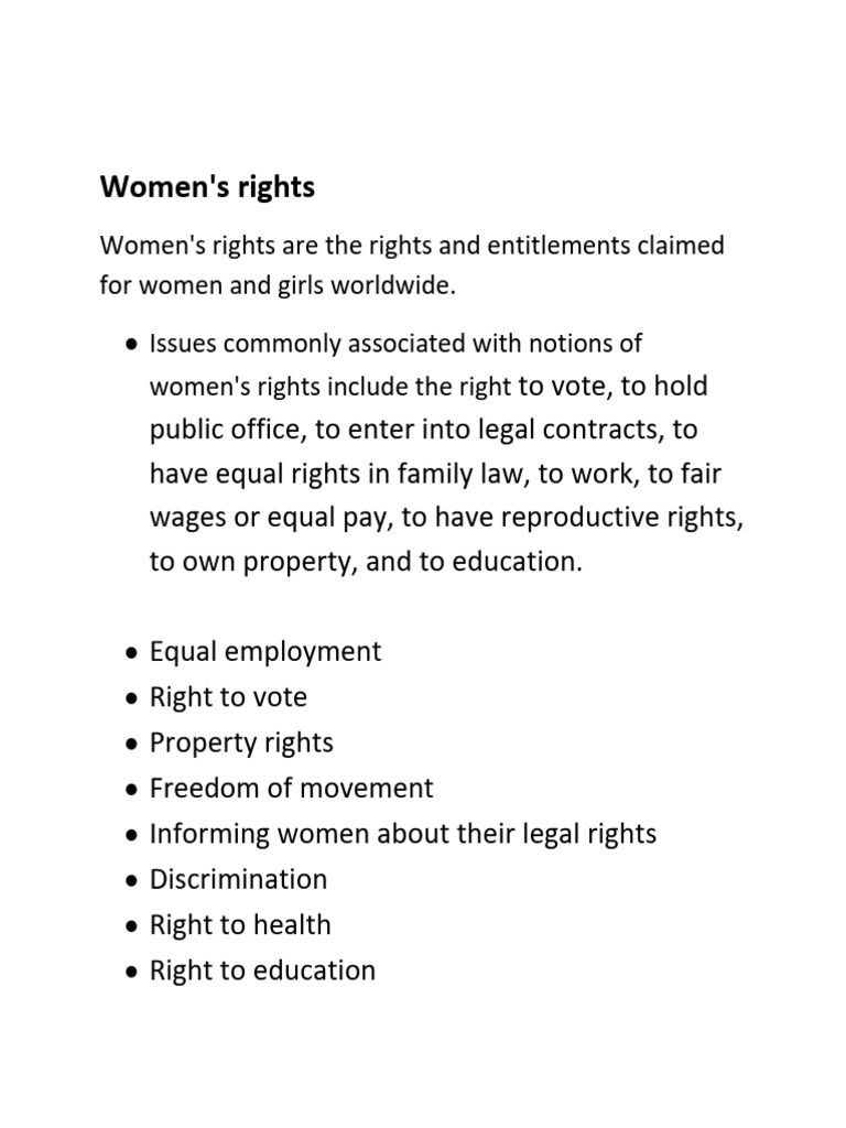 Women's Rights and CEDAW Overview | PDF | Convention On The Elimination ...