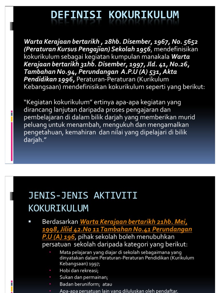 Definisi Kokurikulum Pdf