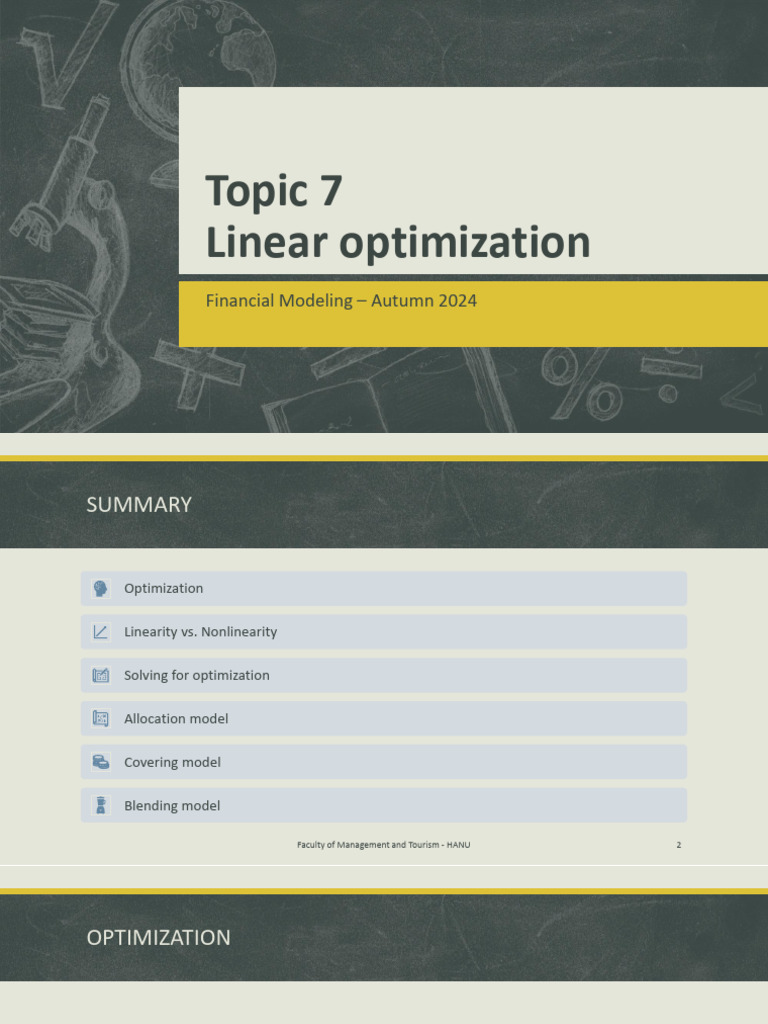 Topic 7 Linear Optimization Pdf Mathematical Optimization Linear