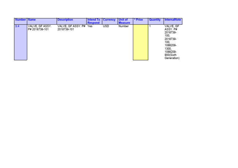 Valve GF Assembly Specifications | PDF