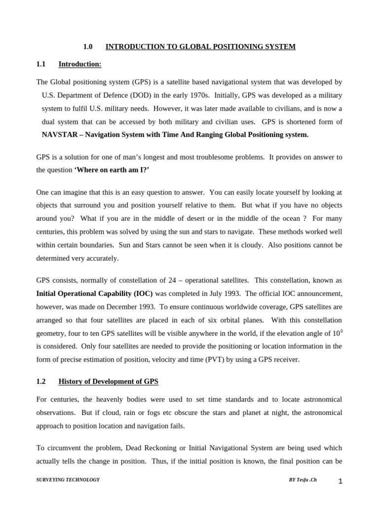 Introduction to GPS Technology | PDF | Global Positioning System ...