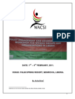 Policy Advocacy and Engagement (IWP-OSI) Training Narrative Report for Women Groups-Liberia (February , 2011)