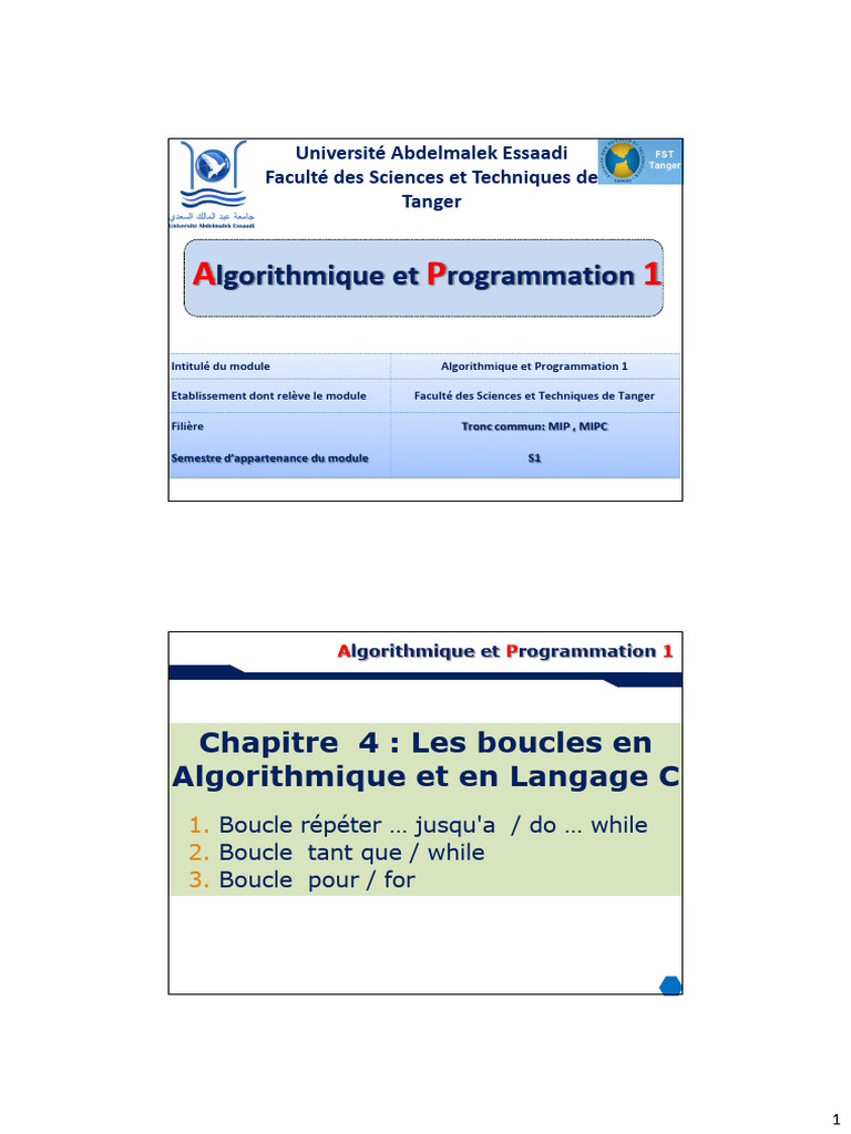 Boucles en Algorithmique et C | PDF | Structure de contrôle ...