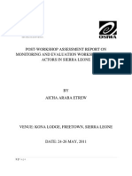 Monitoring and Evaluation Post Evaluation Training Report - Sierra Leone (May 2011)