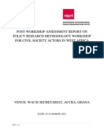  Policy Research and Methodology Post Evaluation Training Report Ghana (March, 2011)