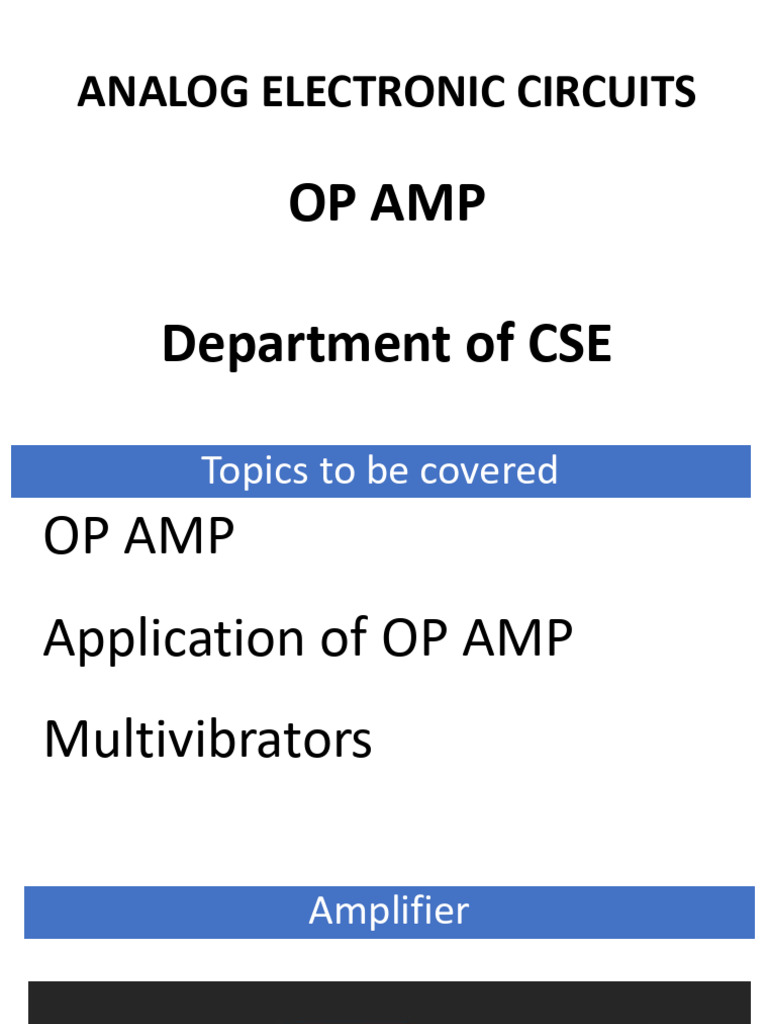 Op amp basics pdf operational amplifier amplifier