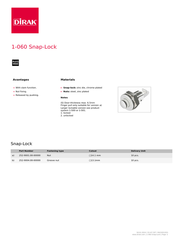 1-060 Snap-Lock Specifications and Benefits | PDF