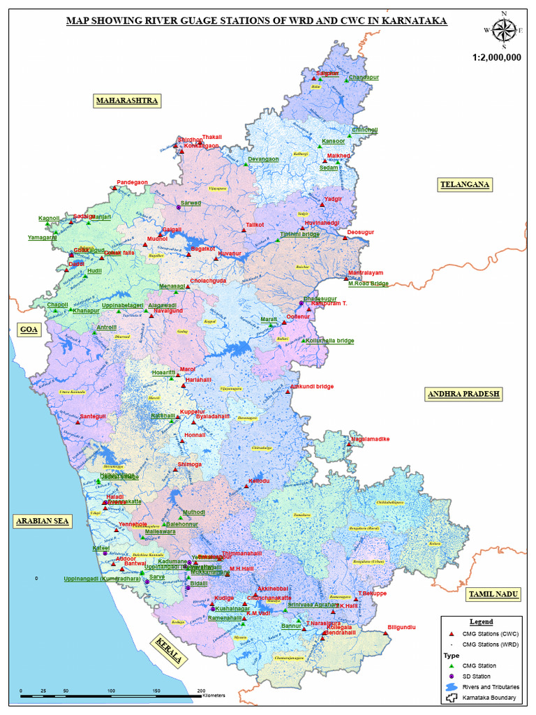 Karnataka River Guage Stationsof WRDand CWC | PDF