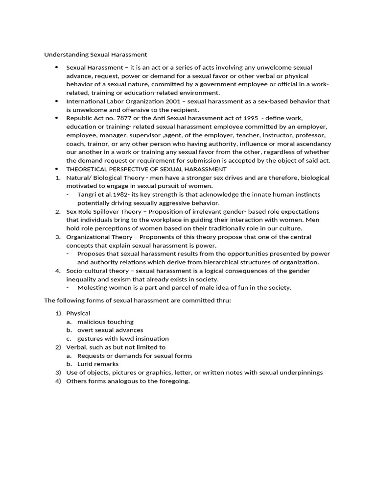 Understanding Sexual Harassment Laws | PDF | Sexual Harassment | Gender