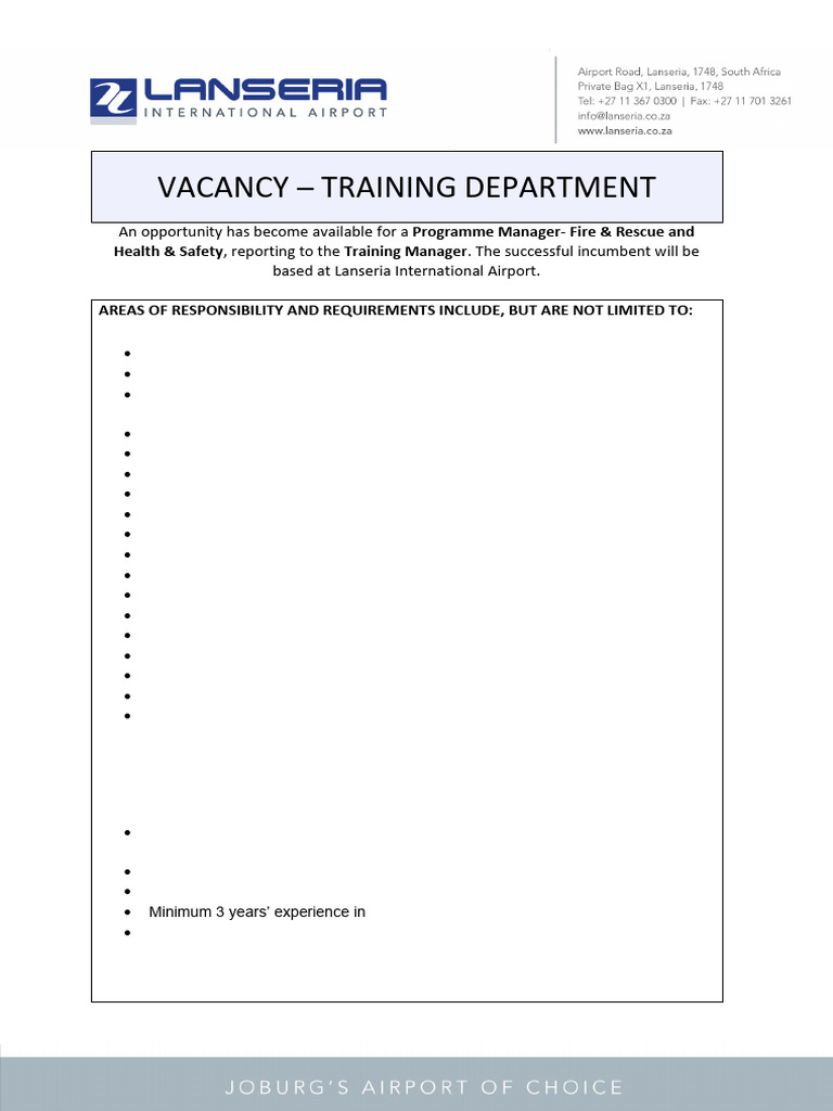 JD - Programme Manager - Fire and Rescue 002 | PDF