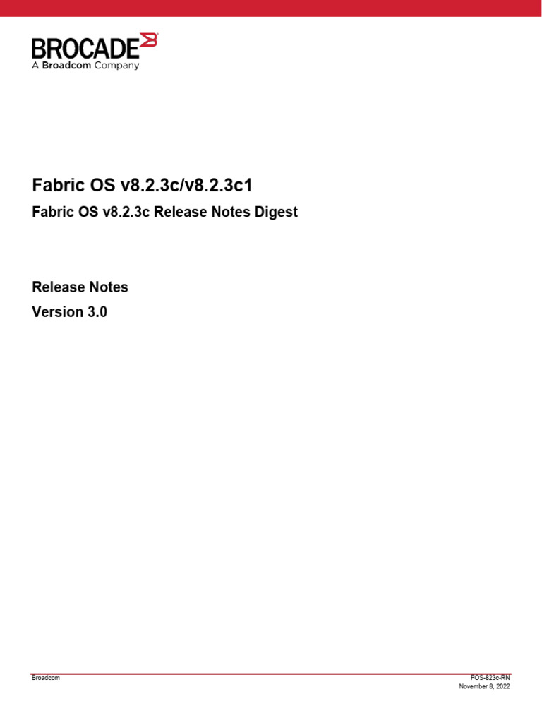 Fabric OS v8.2.3c Release Notes | PDF | Computing | Computer Networking