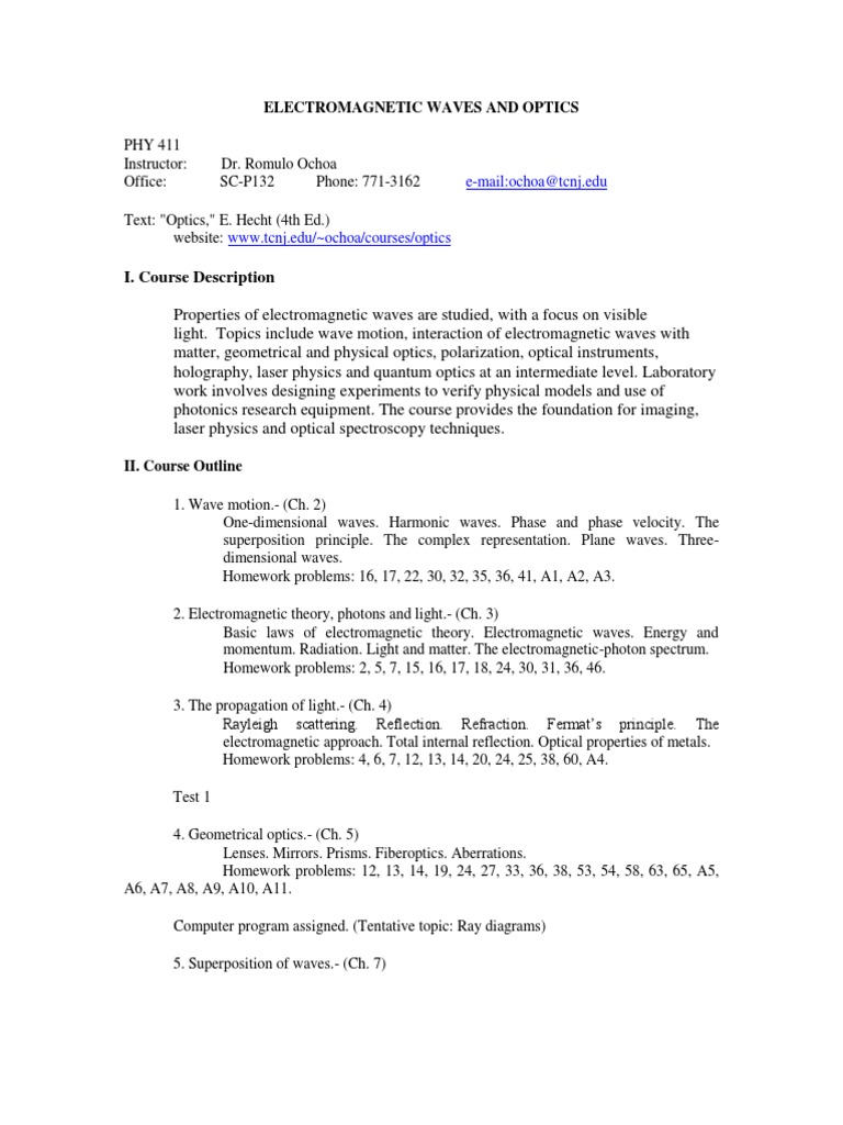 Optics | PDF | Lens (Optics) | Diffraction