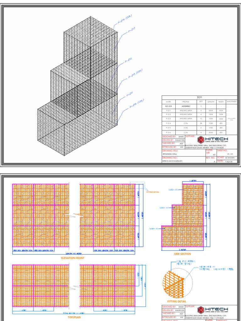 Retaining Wall Drawing for Building 3824 | PDF