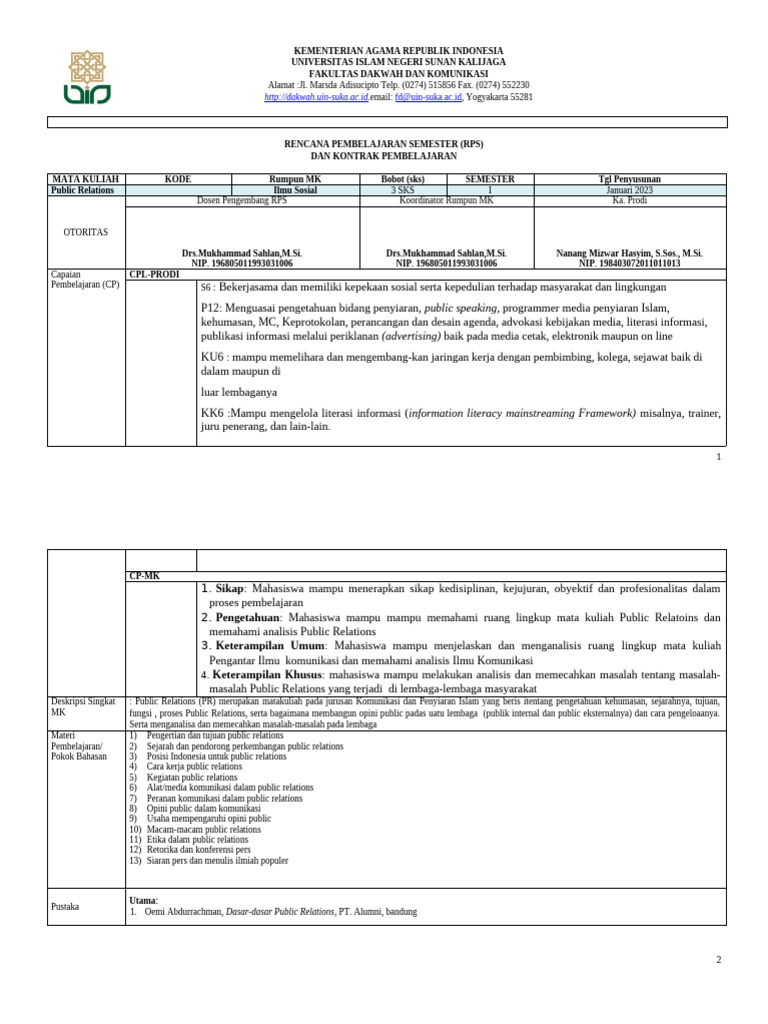RPS - OBE-Public Relations | PDF