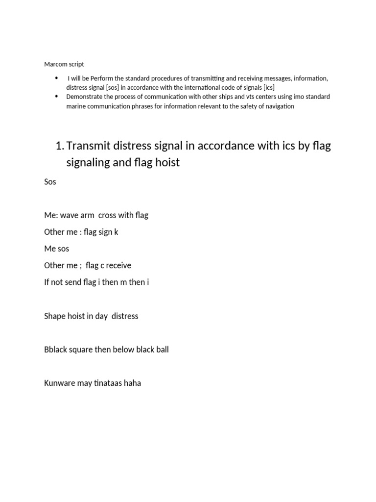 Marine Communication Procedures Guide | PDF
