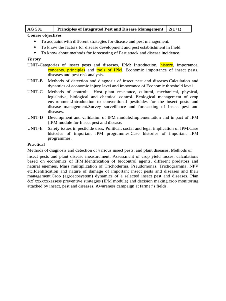 IPM Module Development in AG 501 | PDF