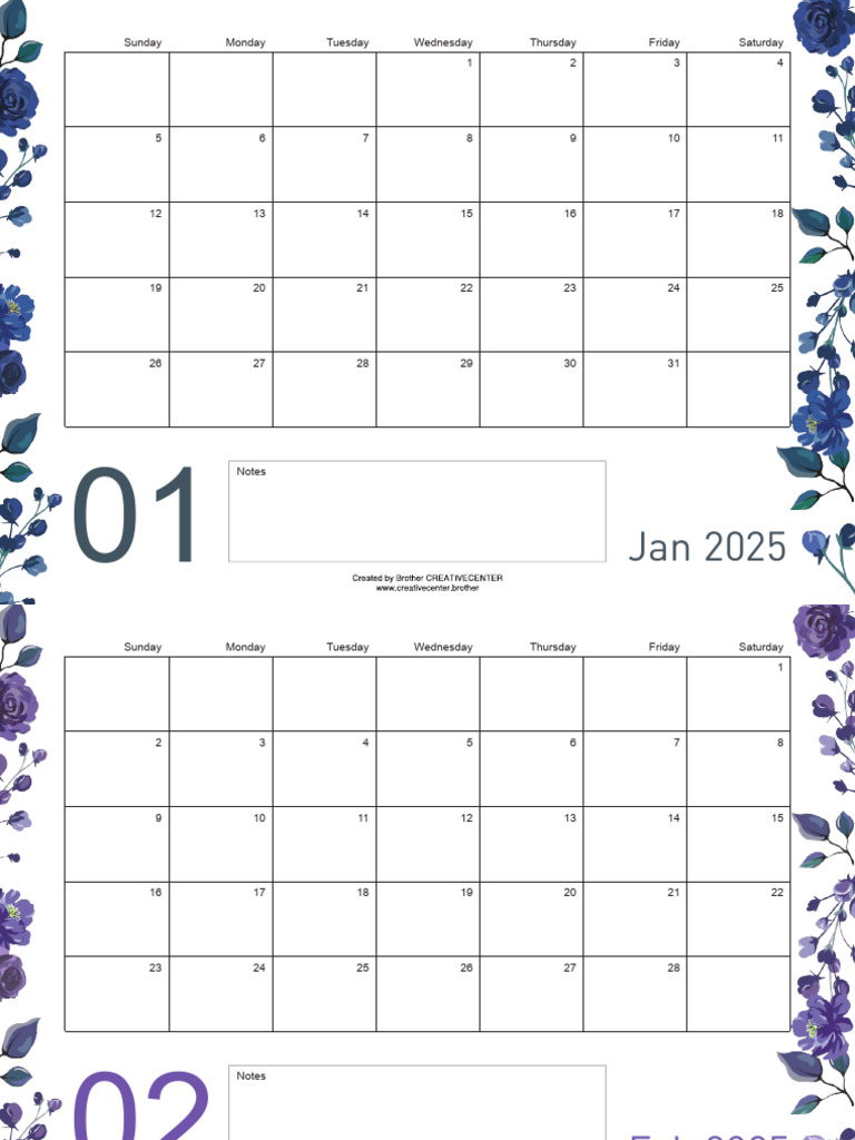 2025 Monthly Notes Calendar | PDF