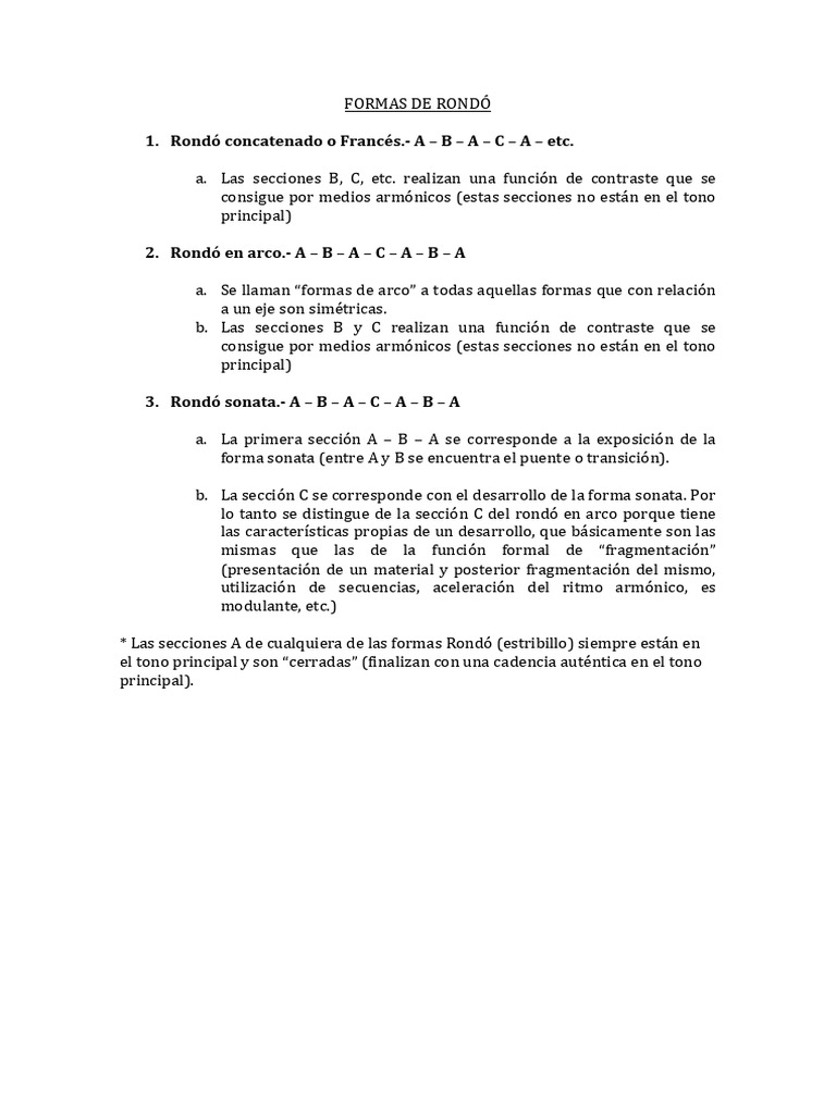 ANALISIS 1 - 12 - Formas de Rondó | PDF