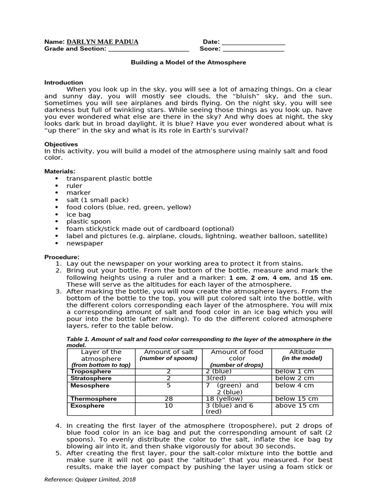 PADUA - Building A Model of The Atmosphere | PDF | Atmosphere Of Earth ...