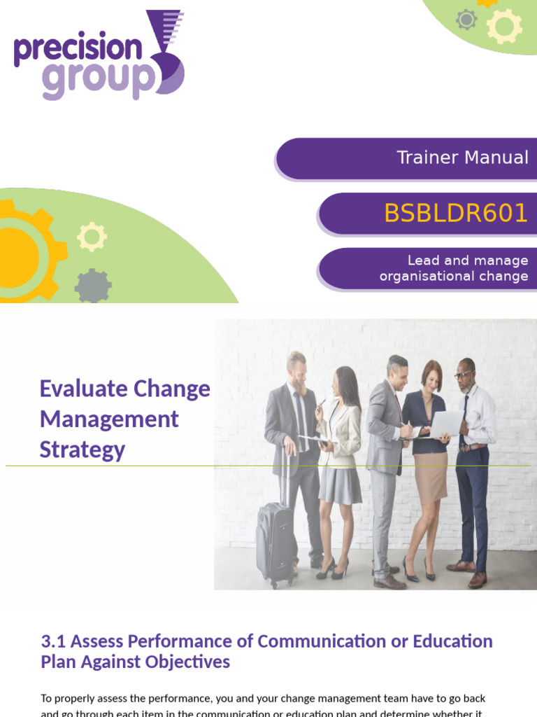 Bsbldr601 PPT F Chapter 3 v1.0 | PDF | Change Management | Evaluation