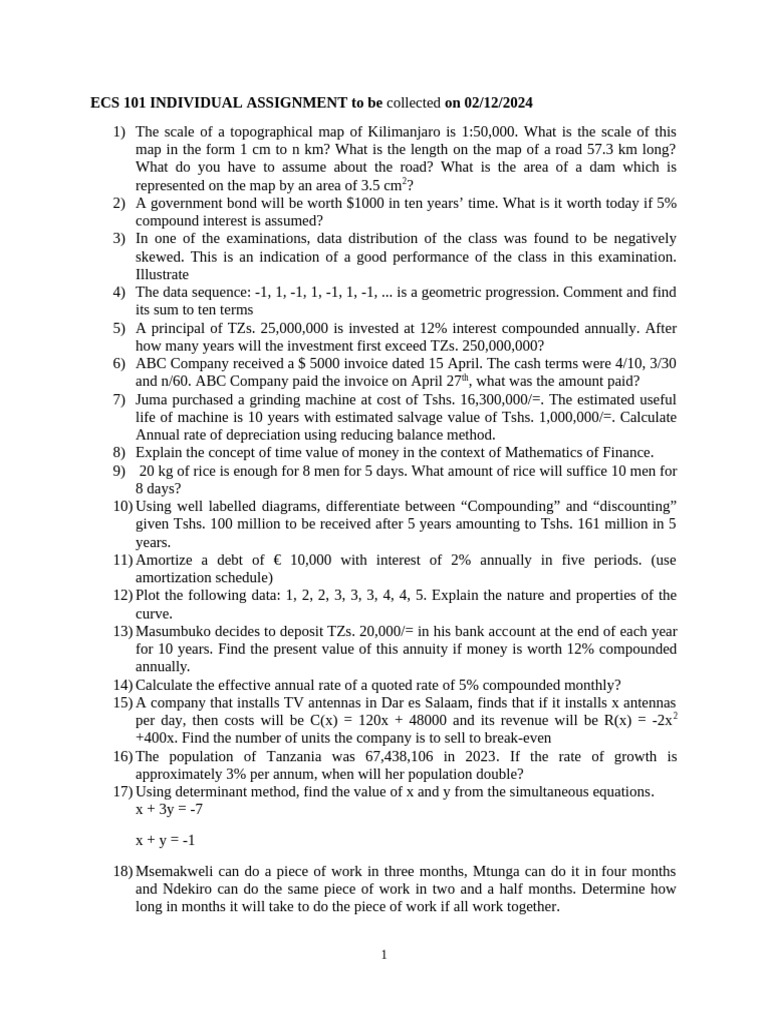 Ecs 101 ass 1 pdf depreciation probability theory