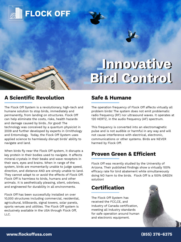 Humane Bird Control with Flock Off | PDF | Stainless Steel | Capacitor