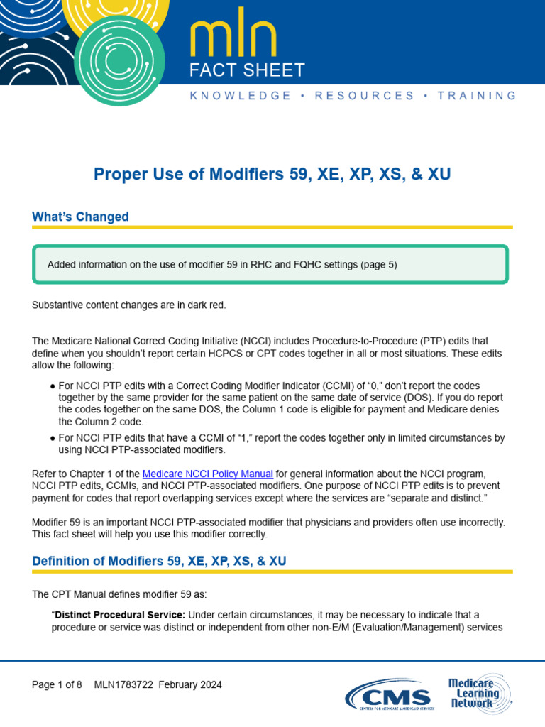 Proper Use of Modifiers 59, XE, XP, XS, XU | PDF | Interventional ...