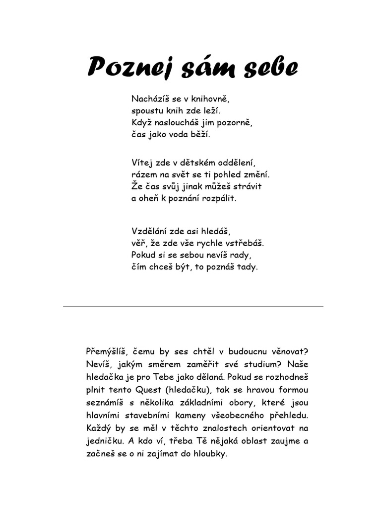 Poznej Sam Sebe-Finalni Verze | PDF