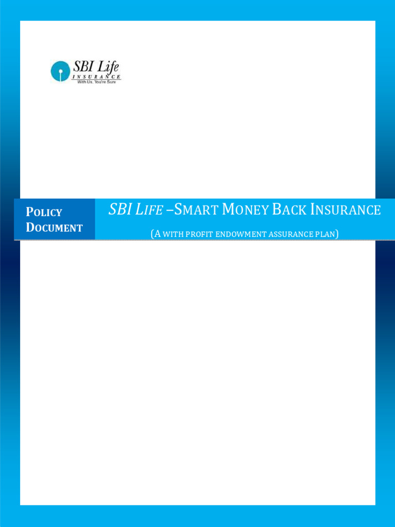 SBI Life Smart Money Back Policy | PDF | Insurance | Life Insurance