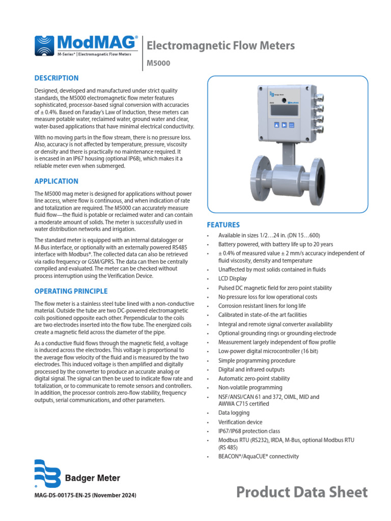 Mag DS 00175 en - M5000 | PDF | Flow Measurement | Inductor