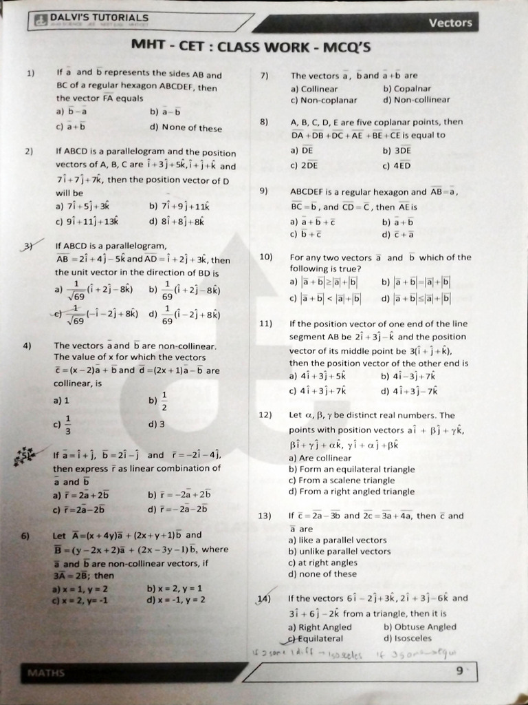 Vectors Cet | PDF