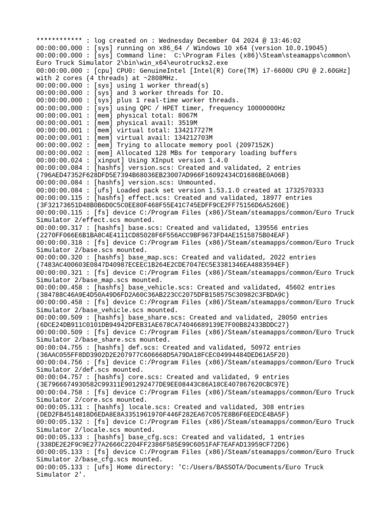 Euro Truck Simulator 2 Log File Analysis | PDF | Computing | Computer ...
