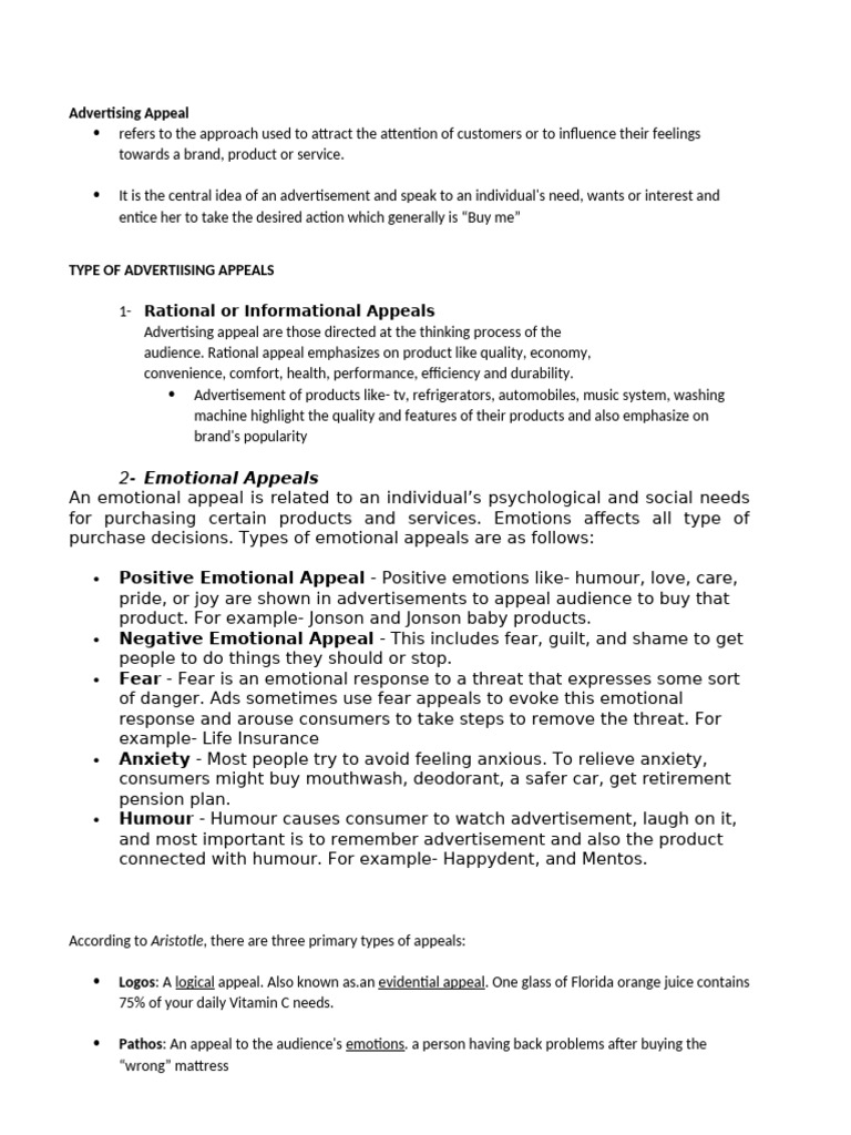 Advertising Appeal | PDF | Audience Measurement | Psychology