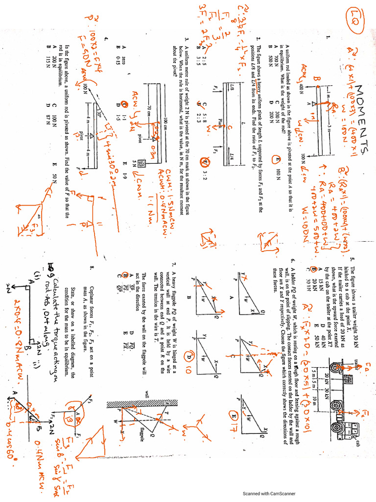 Moments WS - 1 | PDF