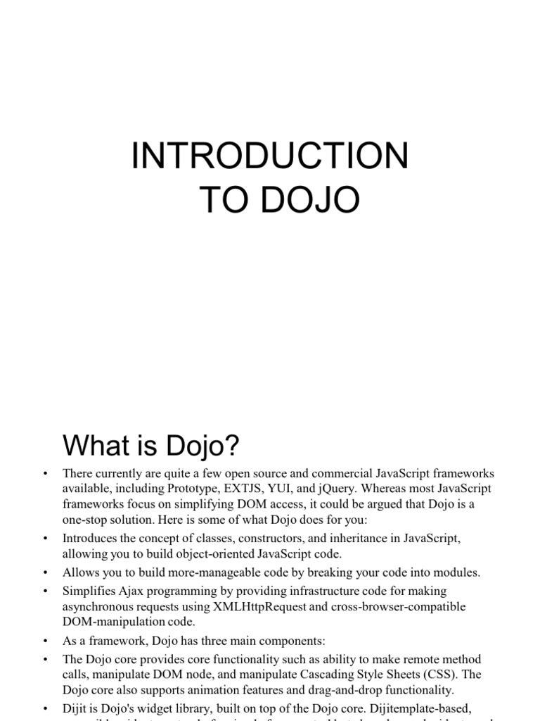 Introduction to the Dojo JavaScript Framework | PDF | Widget (Gui ...