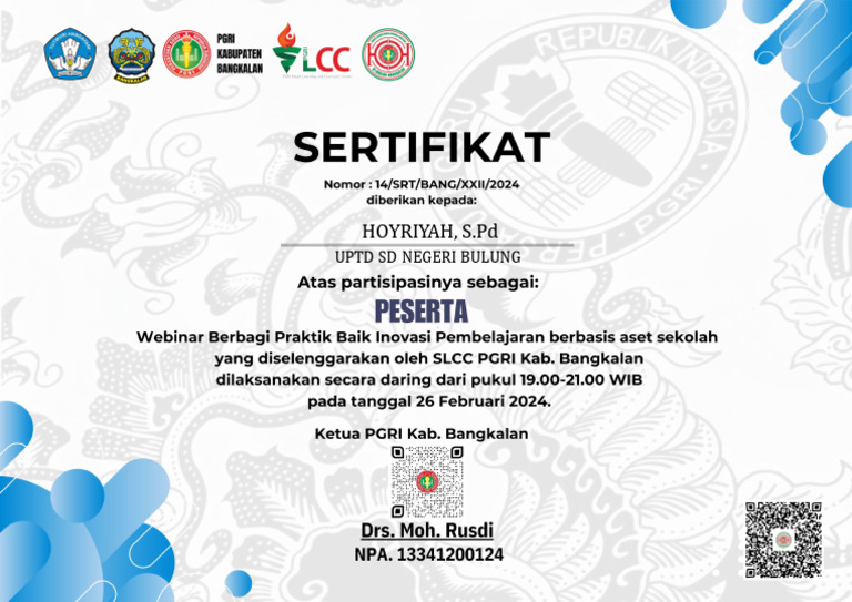 Sertifikat Kihadjar SLCC #2 | PDF