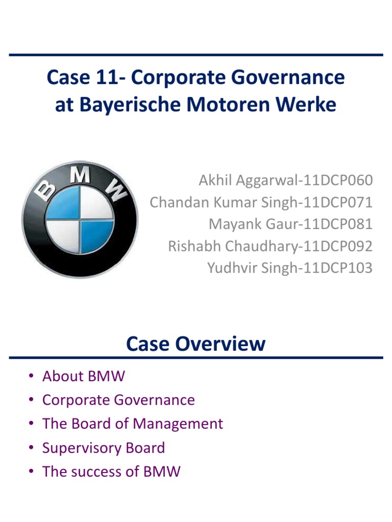 IB Presentation BMW | PDF | Corporate Governance | Chief Executive Officer