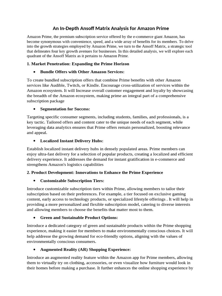 Ansoff Matrix | PDF | Augmented Reality | Marketing