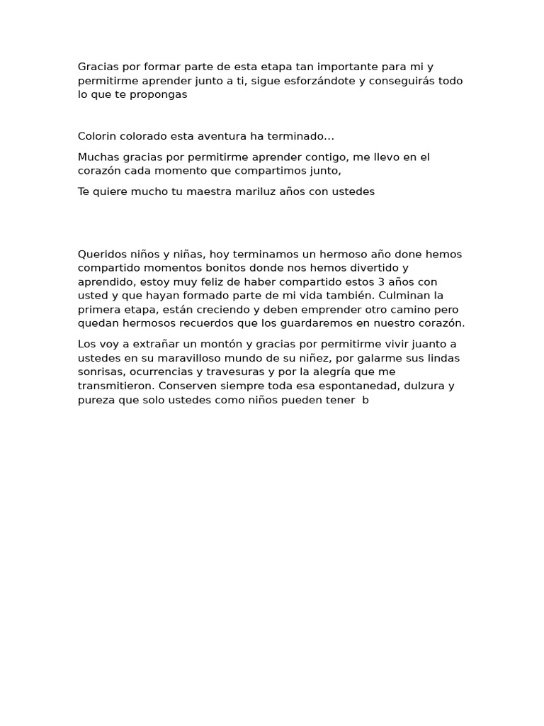Gracias Por Formar Parte de Esta Etapa Tan Importante para Mi y ...