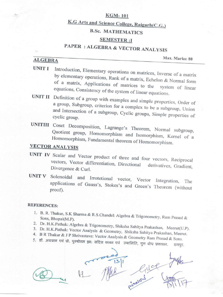 71 - 113 - SYLLABUS - Mathematics | PDF
