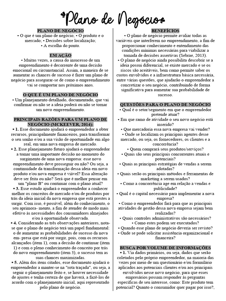 Guia Completo para Elaborar um Plano de Negócio | PDF ...
