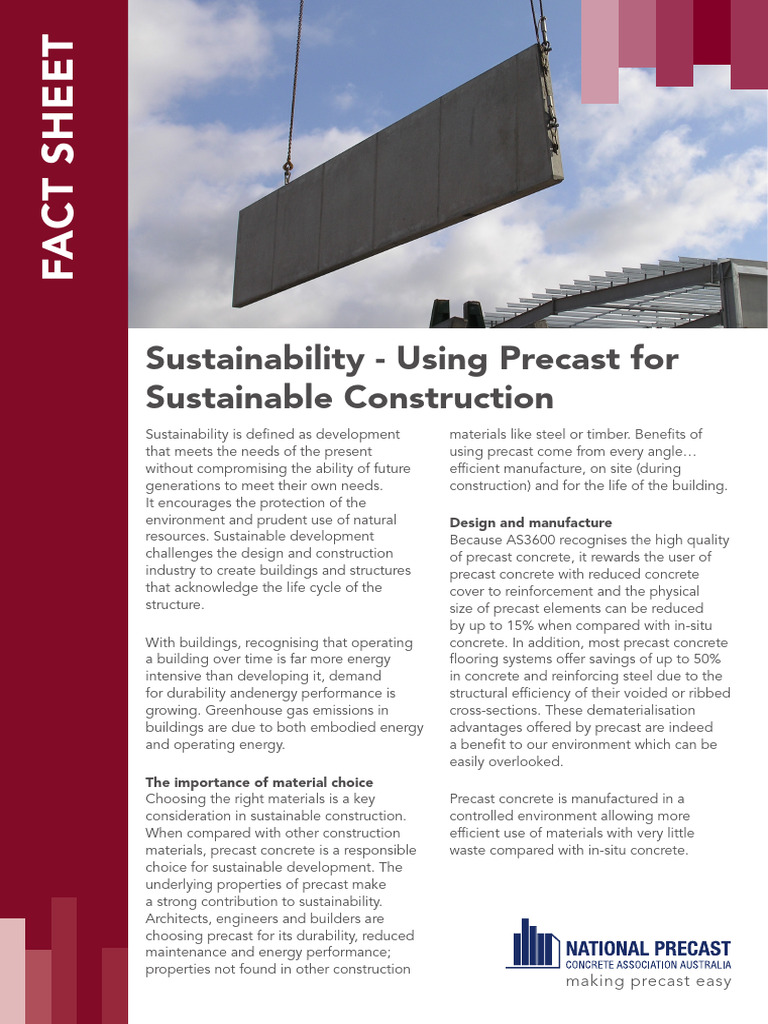 Sustainability in Precast Concrete Construction | PDF | Concrete ...