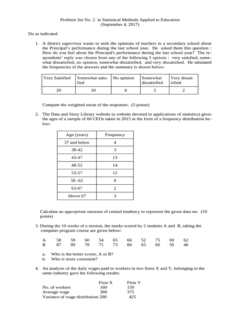 Problem-Set-No.-2 | PDF | Statistics | Descriptive Statistics