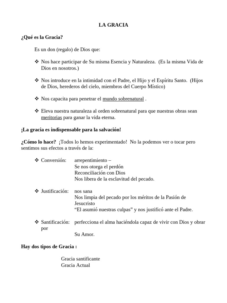 Actividades sobre la Gracia de Dios para Niños | PDF | Gracia divina ...