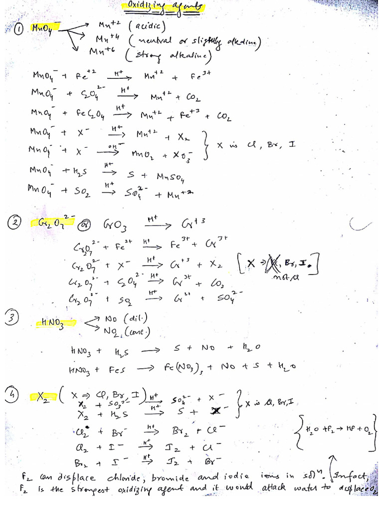 Redox Reactions Pdf